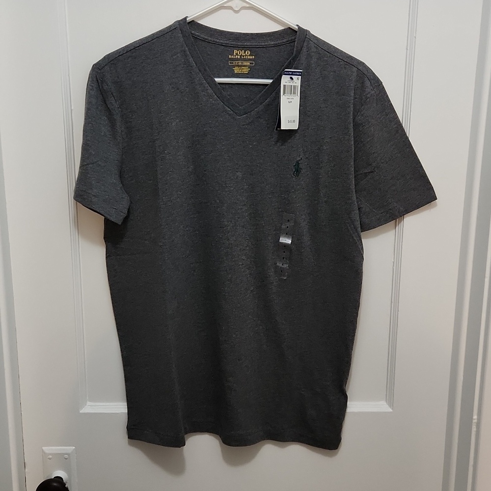 NWT Polo Ralph Lauren Men's Charcoal Grey Crewneck Short Sleeve Tee Size Small